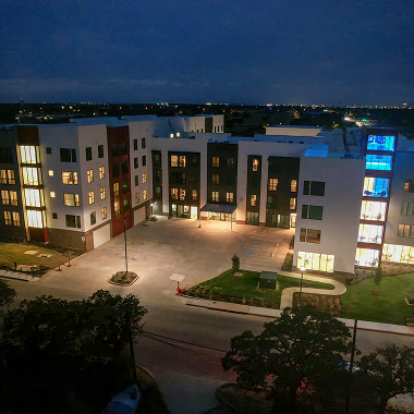 Cowan Place Senior Living night view