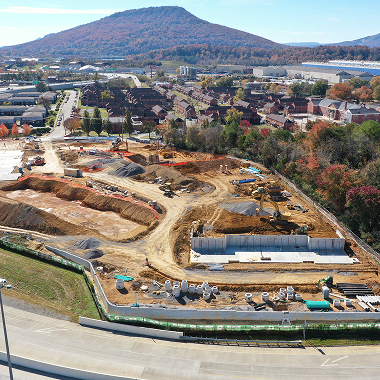 One Westside drone construction view