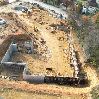 One Westside drone construction view